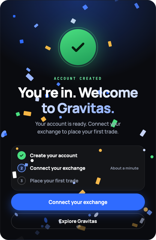 How to sign up on Gravitas: Last Step